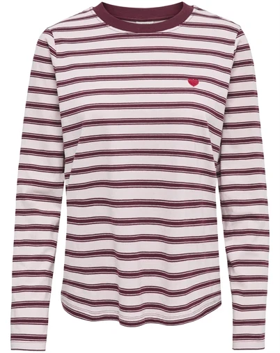 JDY - JDYPisa Print Langærmet Top - Chalk Pink
